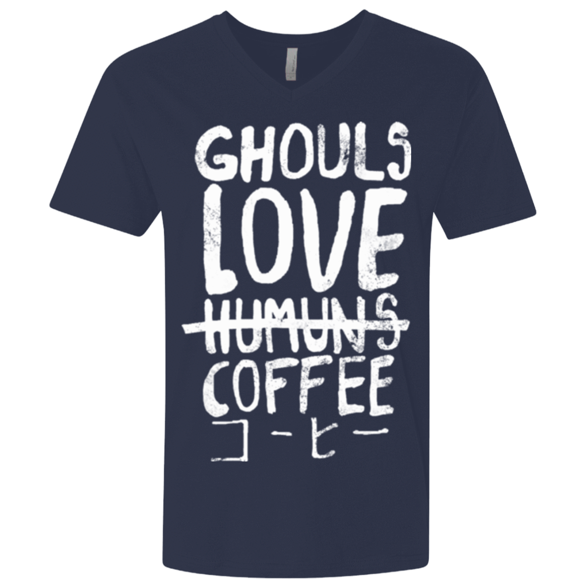 T-Shirts Midnight Navy / X-Small Ghouls Love Coffee Men's Premium V-Neck