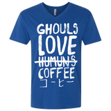 T-Shirts Royal / X-Small Ghouls Love Coffee Men's Premium V-Neck