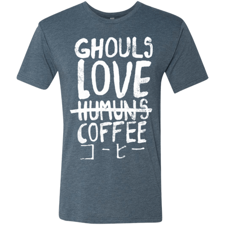 T-Shirts Indigo / Small Ghouls Love Coffee Men's Triblend T-Shirt