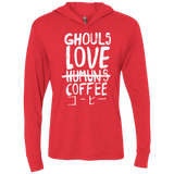 T-Shirts Vintage Red / X-Small Ghouls Love Coffee Triblend Long Sleeve Hoodie Tee