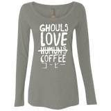T-Shirts Venetian Grey / Small Ghouls Love Coffee Women's Triblend Long Sleeve Shirt
