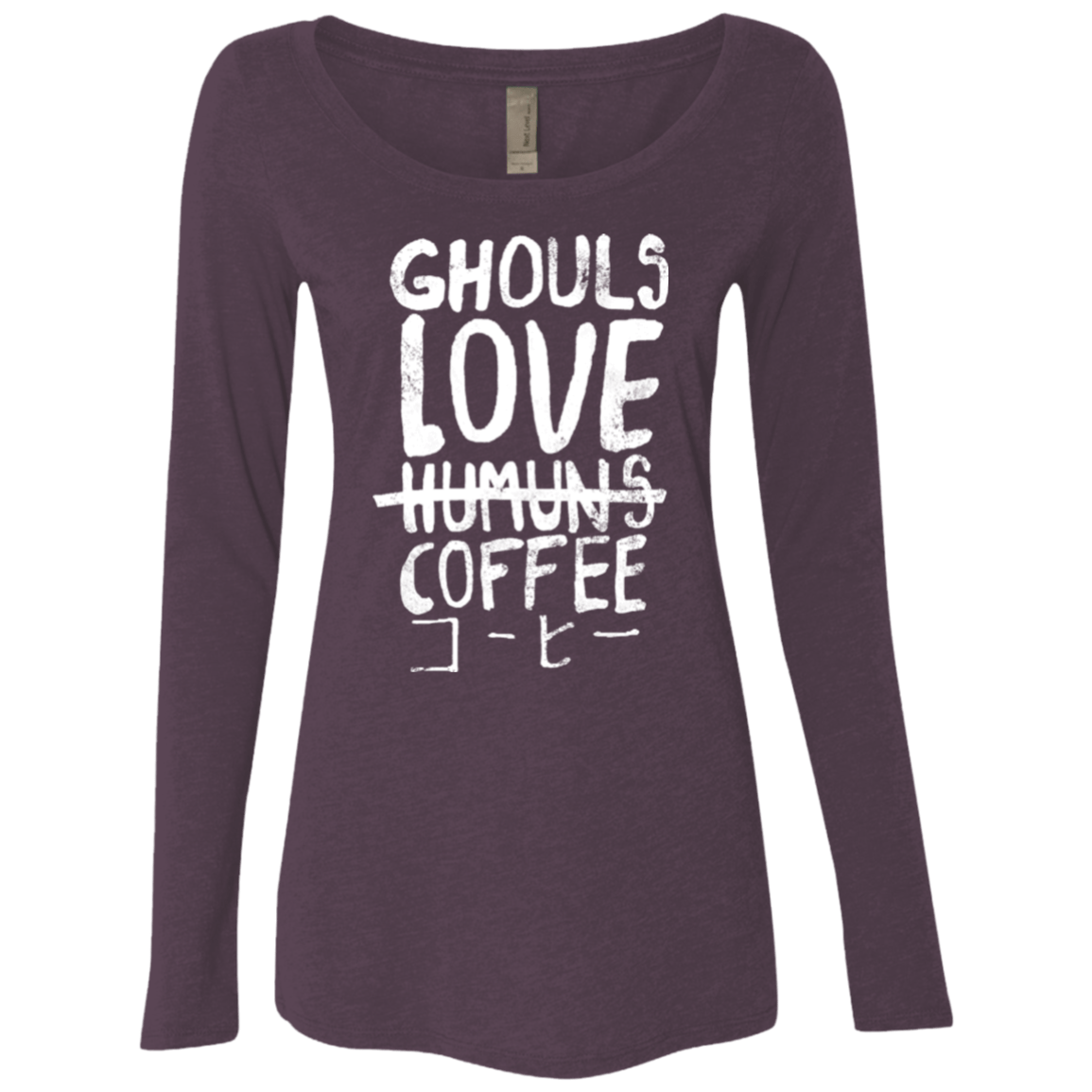 T-Shirts Vintage Purple / Small Ghouls Love Coffee Women's Triblend Long Sleeve Shirt