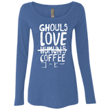 T-Shirts Vintage Royal / Small Ghouls Love Coffee Women's Triblend Long Sleeve Shirt