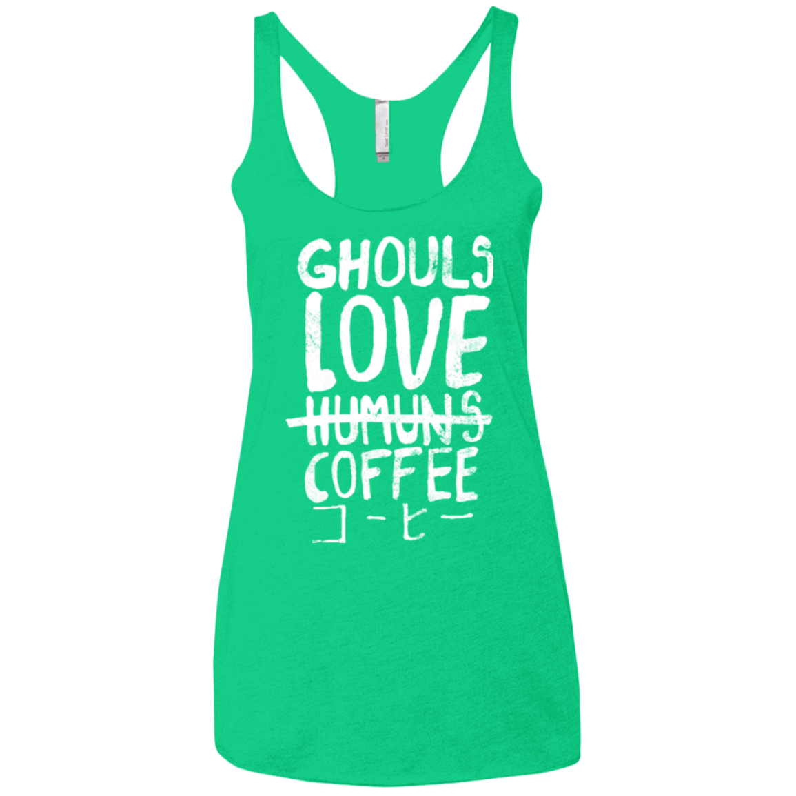T-Shirts Envy / X-Small Ghouls Love Coffee Women's Triblend Racerback Tank