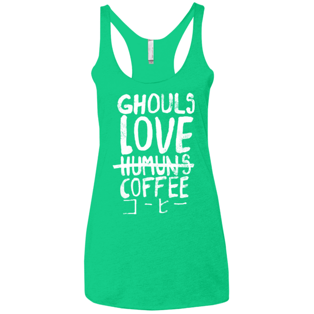 T-Shirts Envy / X-Small Ghouls Love Coffee Women's Triblend Racerback Tank