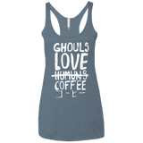 T-Shirts Indigo / X-Small Ghouls Love Coffee Women's Triblend Racerback Tank