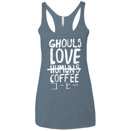 T-Shirts Indigo / X-Small Ghouls Love Coffee Women's Triblend Racerback Tank