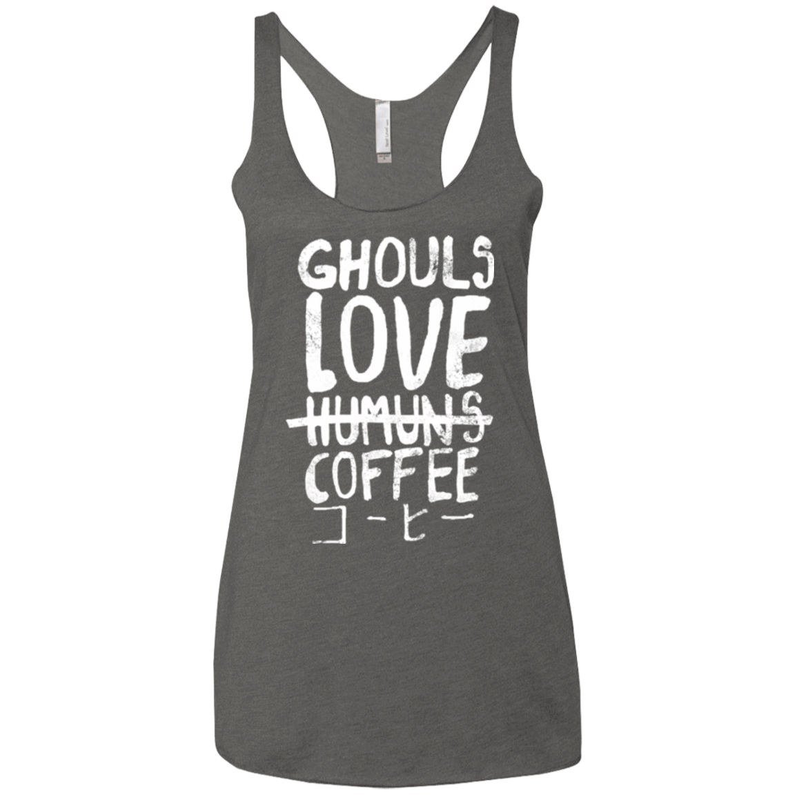 T-Shirts Premium Heather / X-Small Ghouls Love Coffee Women's Triblend Racerback Tank
