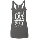 T-Shirts Premium Heather / X-Small Ghouls Love Coffee Women's Triblend Racerback Tank