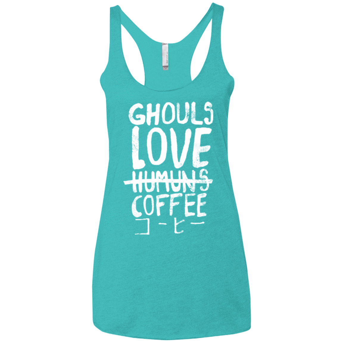 T-Shirts Tahiti Blue / X-Small Ghouls Love Coffee Women's Triblend Racerback Tank