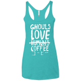T-Shirts Tahiti Blue / X-Small Ghouls Love Coffee Women's Triblend Racerback Tank