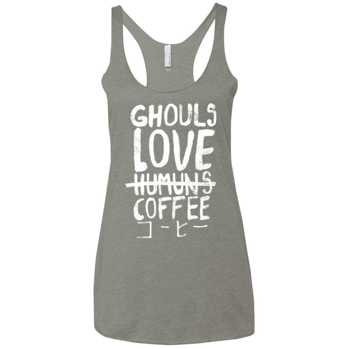 T-Shirts Venetian Grey / X-Small Ghouls Love Coffee Women's Triblend Racerback Tank