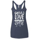 T-Shirts Vintage Navy / X-Small Ghouls Love Coffee Women's Triblend Racerback Tank