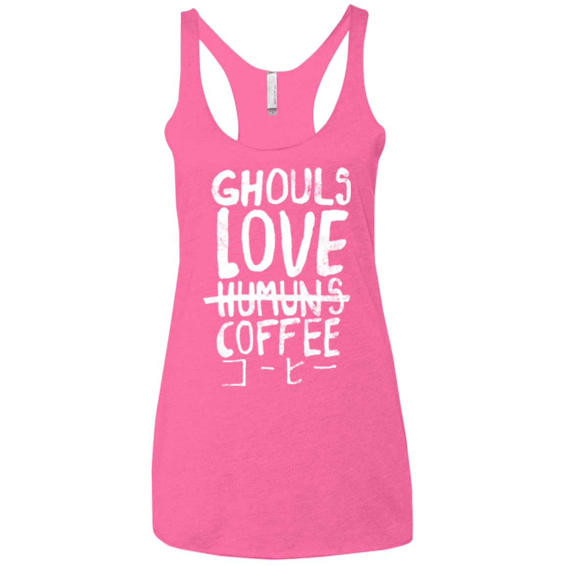 T-Shirts Vintage Pink / X-Small Ghouls Love Coffee Women's Triblend Racerback Tank