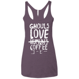 T-Shirts Vintage Purple / X-Small Ghouls Love Coffee Women's Triblend Racerback Tank