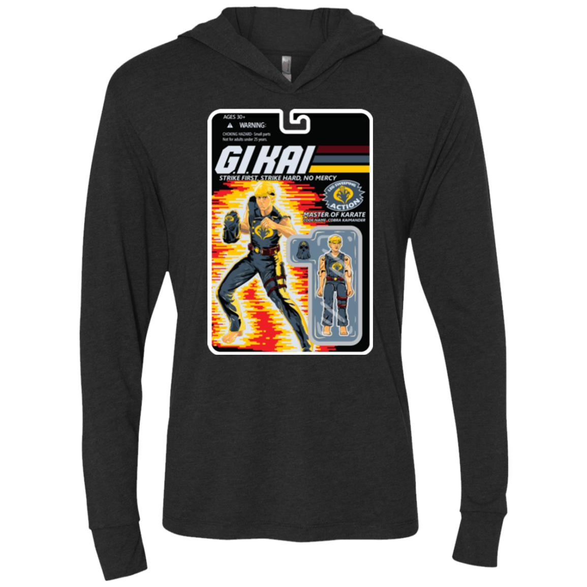 T-Shirts Vintage Black / X-Small GI KAI Triblend Long Sleeve Hoodie Tee