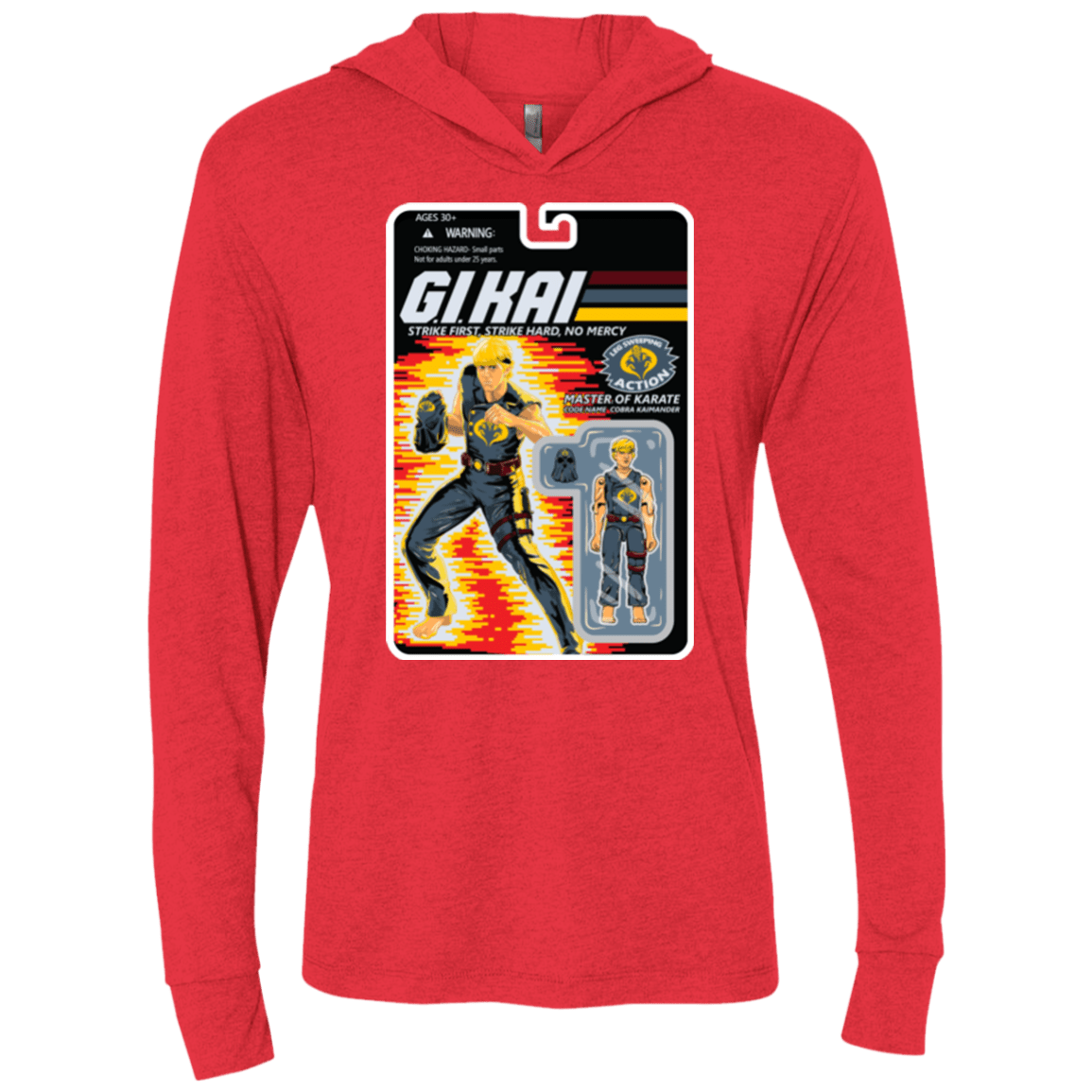 T-Shirts Vintage Red / X-Small GI KAI Triblend Long Sleeve Hoodie Tee