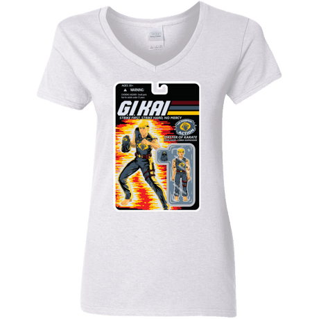 T-Shirts White / S GI KAI Women's V-Neck T-Shirt