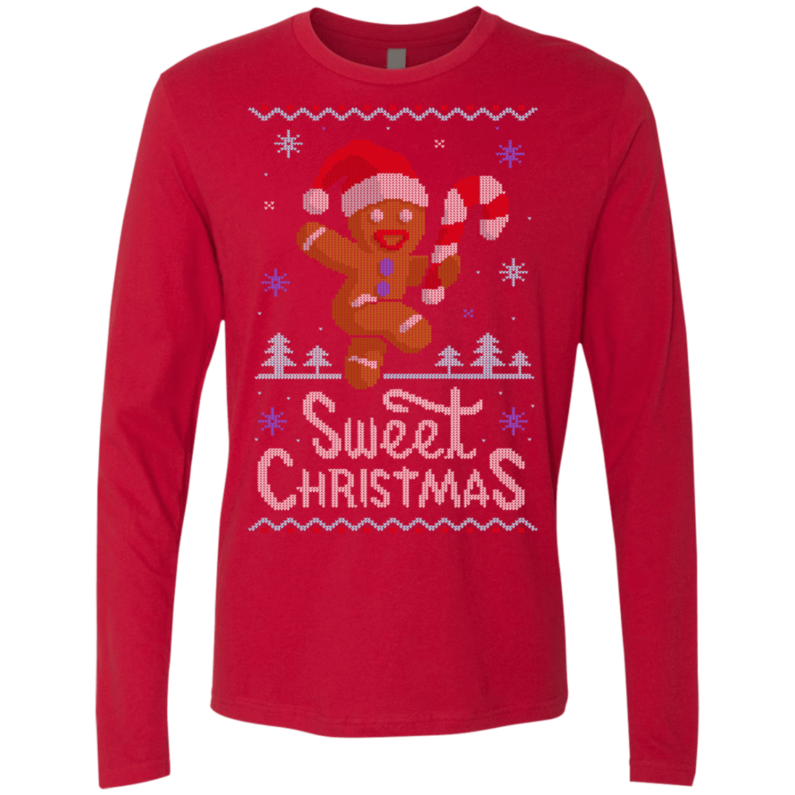 T-Shirts Red / Small Ginger Bread Sweater Men's Premium Long Sleeve