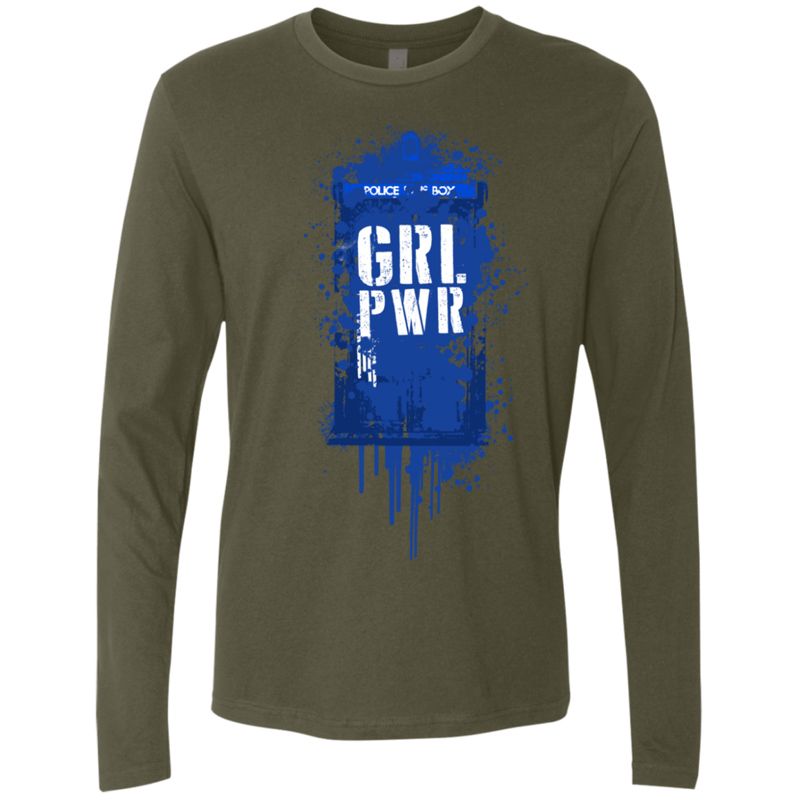 T-Shirts Military Green / S Girl Power Men's Premium Long Sleeve