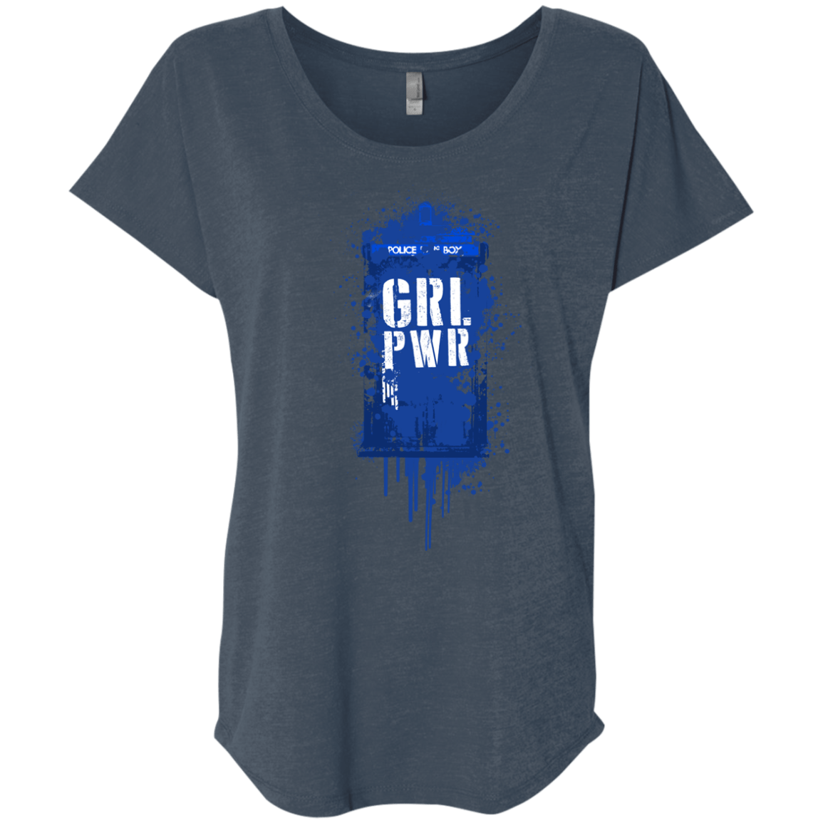 T-Shirts Indigo / X-Small Girl Power Triblend Dolman Sleeve