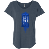 T-Shirts Indigo / X-Small Girl Power Triblend Dolman Sleeve