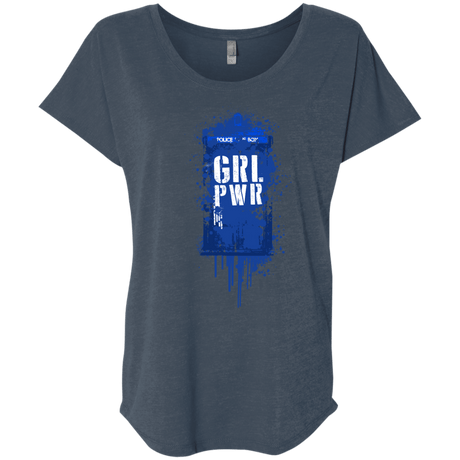 T-Shirts Indigo / X-Small Girl Power Triblend Dolman Sleeve