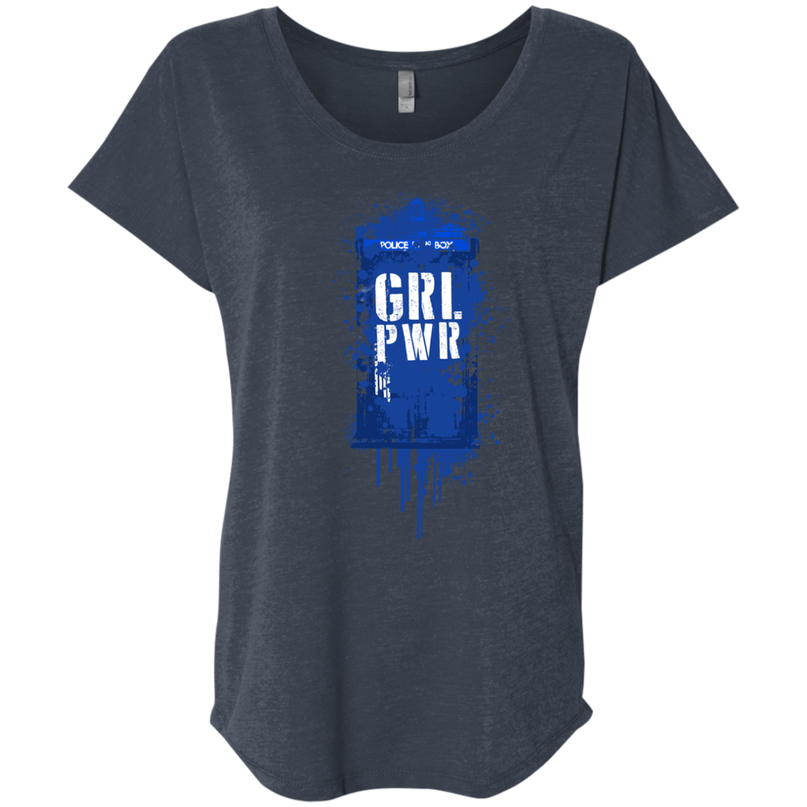 T-Shirts Vintage Navy / X-Small Girl Power Triblend Dolman Sleeve