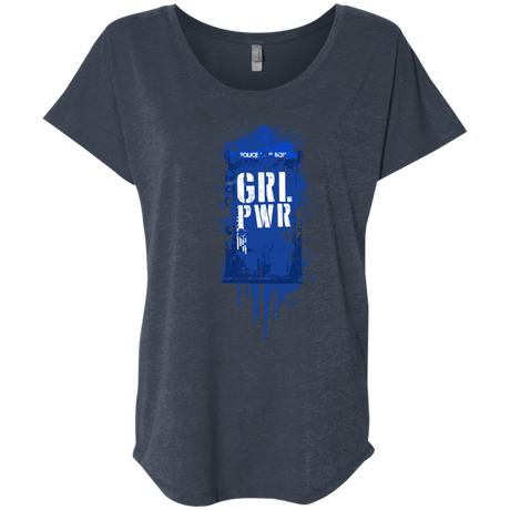 T-Shirts Vintage Navy / X-Small Girl Power Triblend Dolman Sleeve