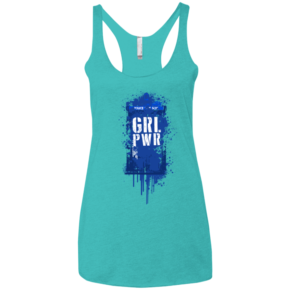 T-Shirts Tahiti Blue / X-Small Girl Power Women's Triblend Racerback Tank