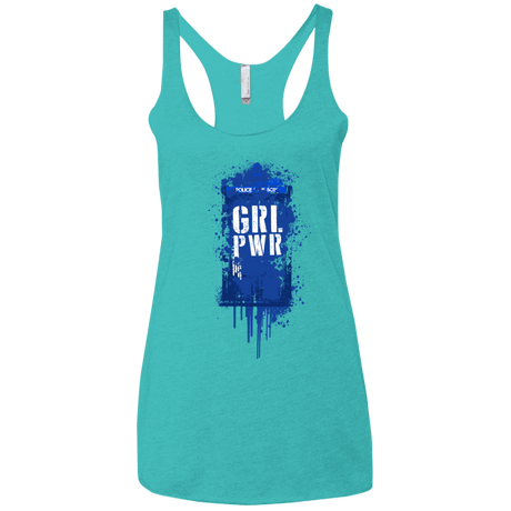 T-Shirts Tahiti Blue / X-Small Girl Power Women's Triblend Racerback Tank