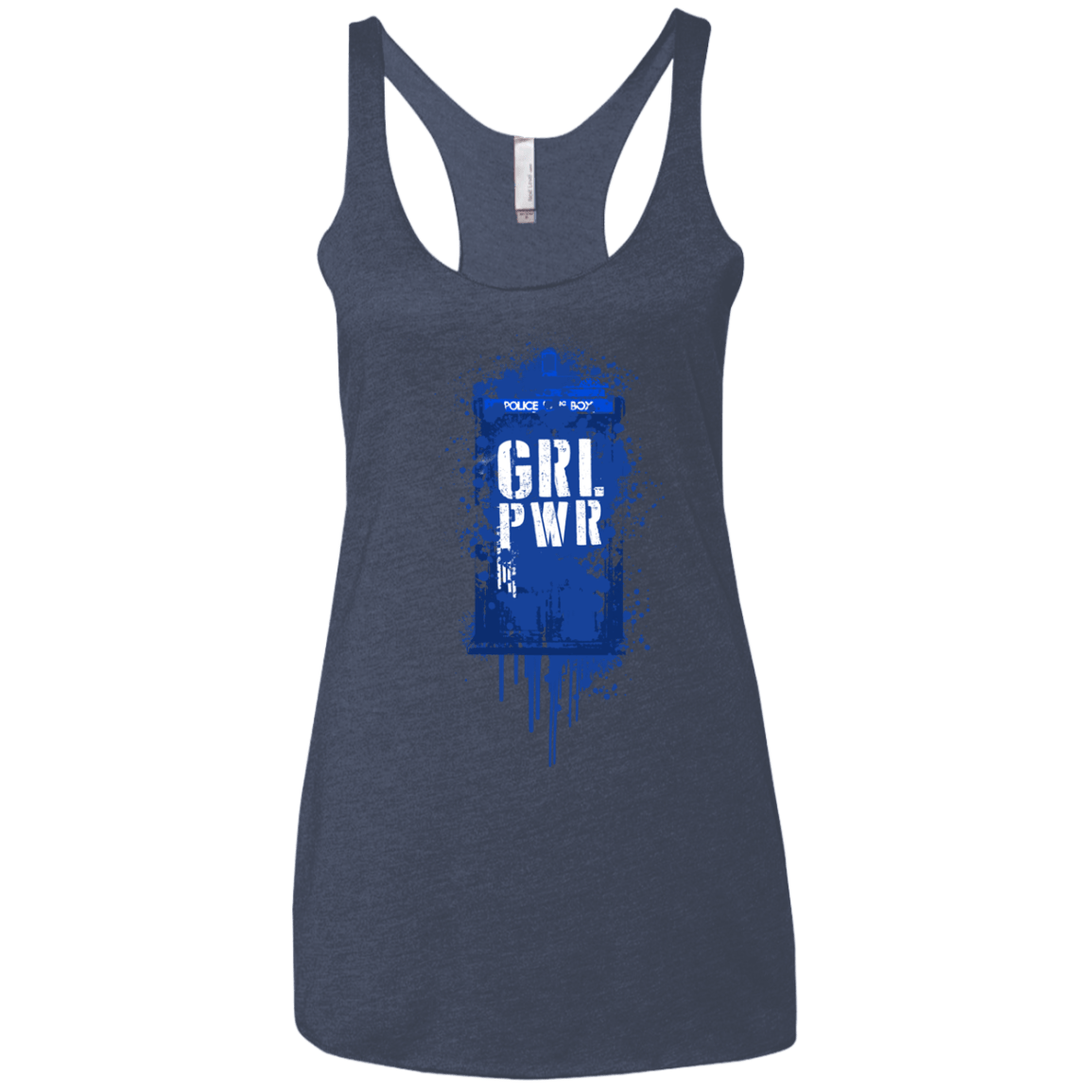 T-Shirts Vintage Navy / X-Small Girl Power Women's Triblend Racerback Tank