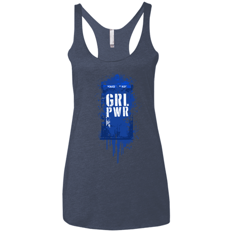 T-Shirts Vintage Navy / X-Small Girl Power Women's Triblend Racerback Tank