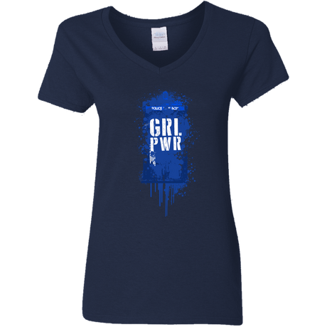 T-Shirts Navy / S Girl Power Women's V-Neck T-Shirt