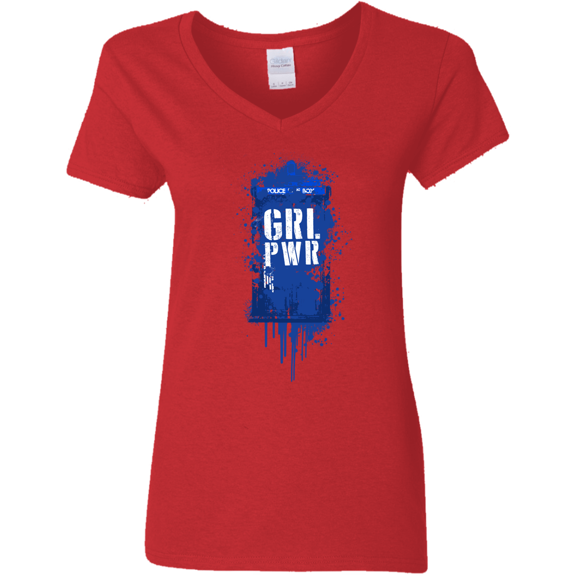 T-Shirts Red / S Girl Power Women's V-Neck T-Shirt