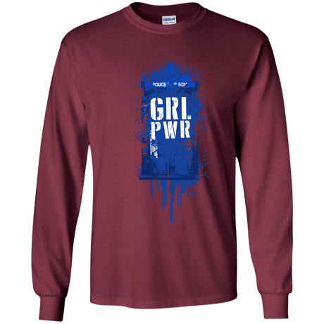 T-Shirts Maroon / YS Girl Power Youth Long Sleeve T-Shirt