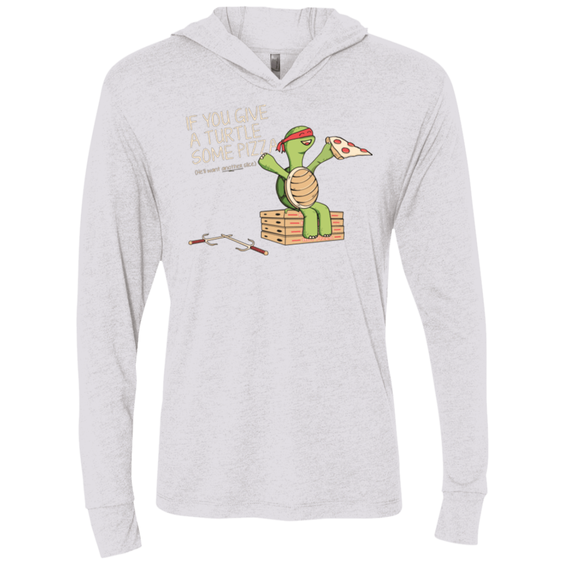 T-Shirts Heather White / X-Small Give a Turtle Triblend Long Sleeve Hoodie Tee