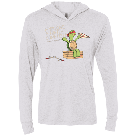 T-Shirts Heather White / X-Small Give a Turtle Triblend Long Sleeve Hoodie Tee