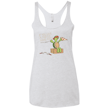 T-Shirts Heather White / X-Small Give a Turtle Women's Triblend Racerback Tank