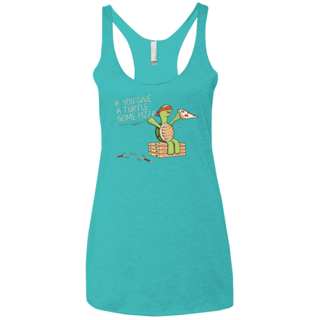 T-Shirts Tahiti Blue / X-Small Give a Turtle Women's Triblend Racerback Tank
