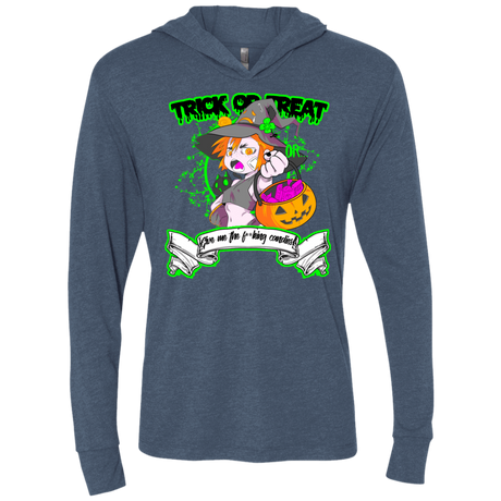 T-Shirts Indigo / X-Small Give me the Candies Triblend Long Sleeve Hoodie Tee