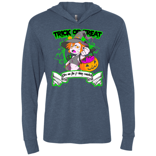 T-Shirts Indigo / X-Small Give me the Candies Triblend Long Sleeve Hoodie Tee