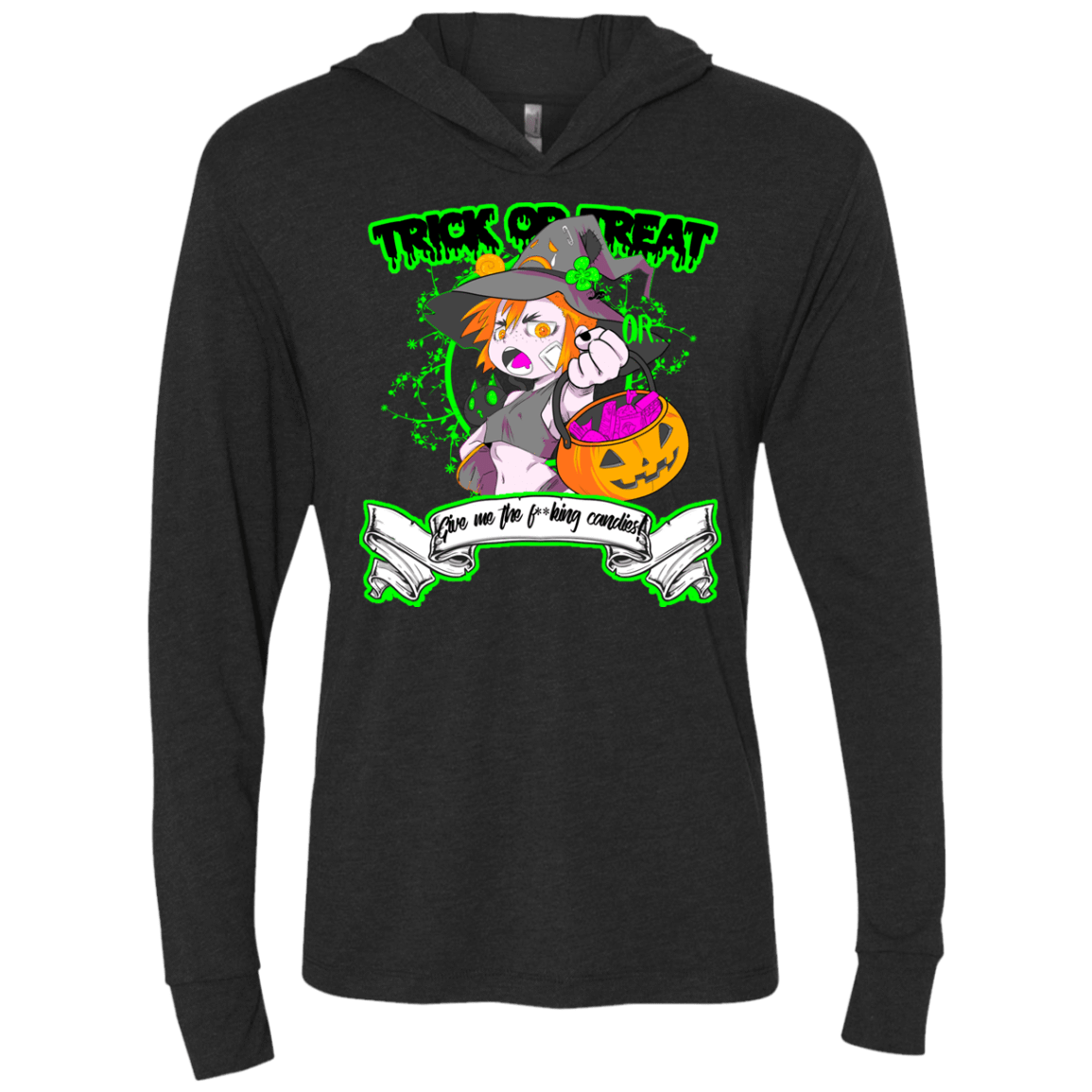 T-Shirts Vintage Black / X-Small Give me the Candies Triblend Long Sleeve Hoodie Tee