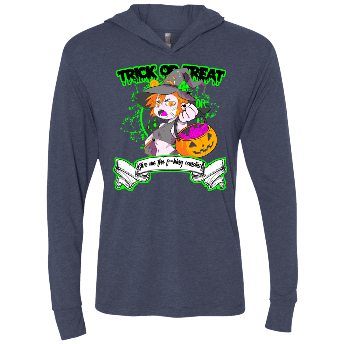 T-Shirts Vintage Navy / X-Small Give me the Candies Triblend Long Sleeve Hoodie Tee