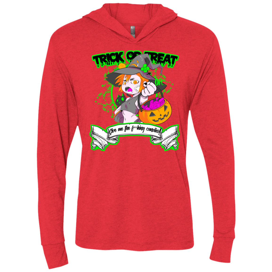 T-Shirts Vintage Red / X-Small Give me the Candies Triblend Long Sleeve Hoodie Tee