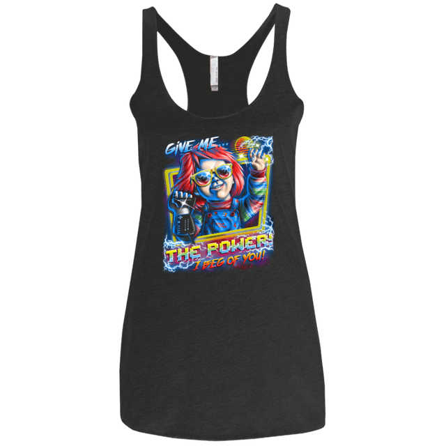T-Shirts Vintage Black / X-Small Give me the Power Women's Triblend Racerback Tank