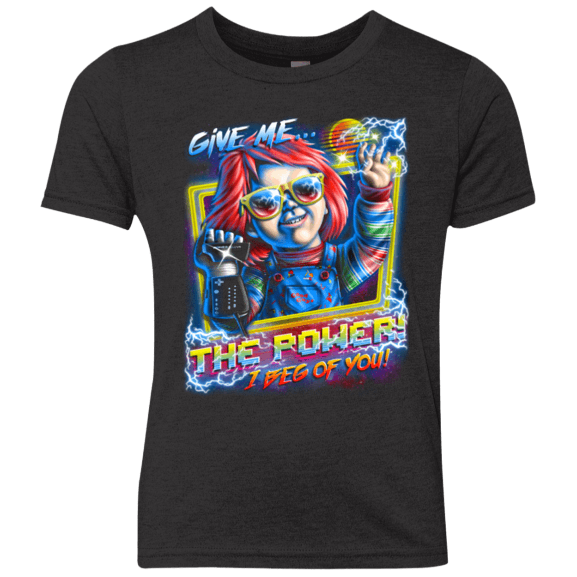 T-Shirts Vintage Black / YXS Give me the Power Youth Triblend T-Shirt