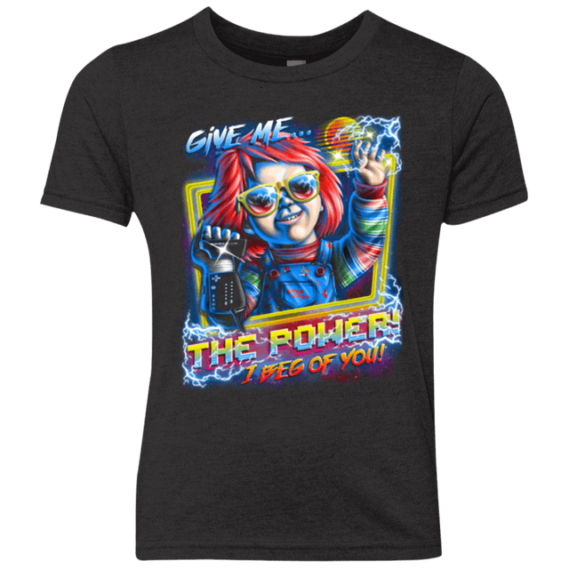 T-Shirts Vintage Black / YXS Give me the Power Youth Triblend T-Shirt