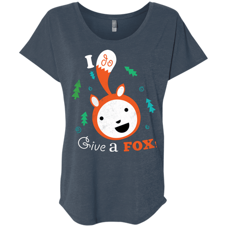 T-Shirts Indigo / X-Small Giving a Fox Triblend Dolman Sleeve