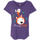 T-Shirts Purple Rush / X-Small Giving a Fox Triblend Dolman Sleeve